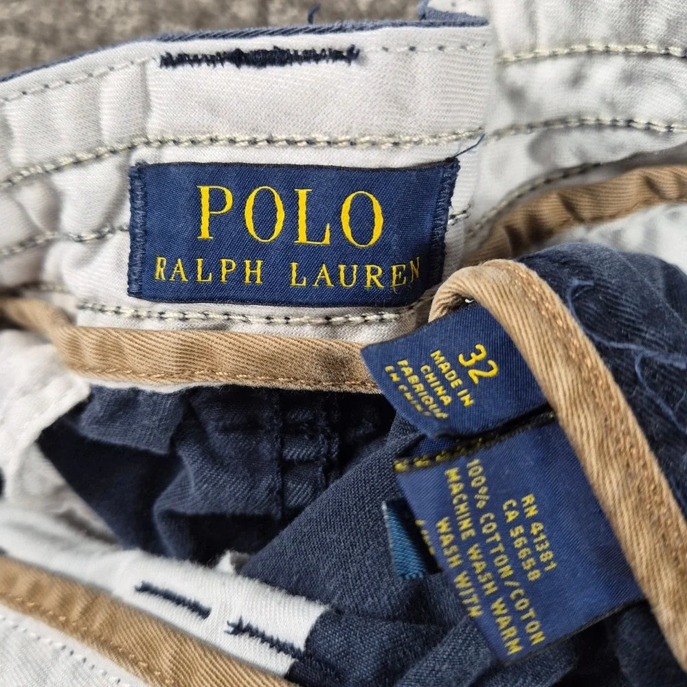 Polo Ralph Lauren Cargo Shorts Mens 32 Navy Blue Gellar Canvas Heavy Cotton